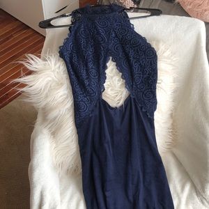 Formal Cocktail Navy Blue Dress